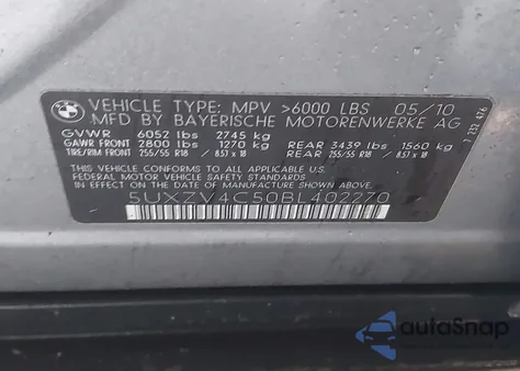 2011 BMW X5 xDrive35I/xDrive35I Premium/xDrive35I Sport Activity from USA, damaged, VIN 5UXZV4C50BL402270